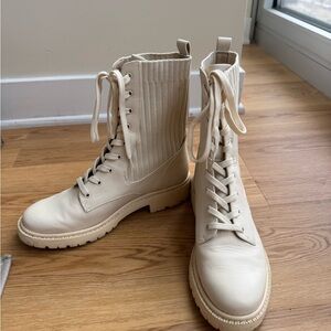 Sam Edelman Lydell Cream combat boots